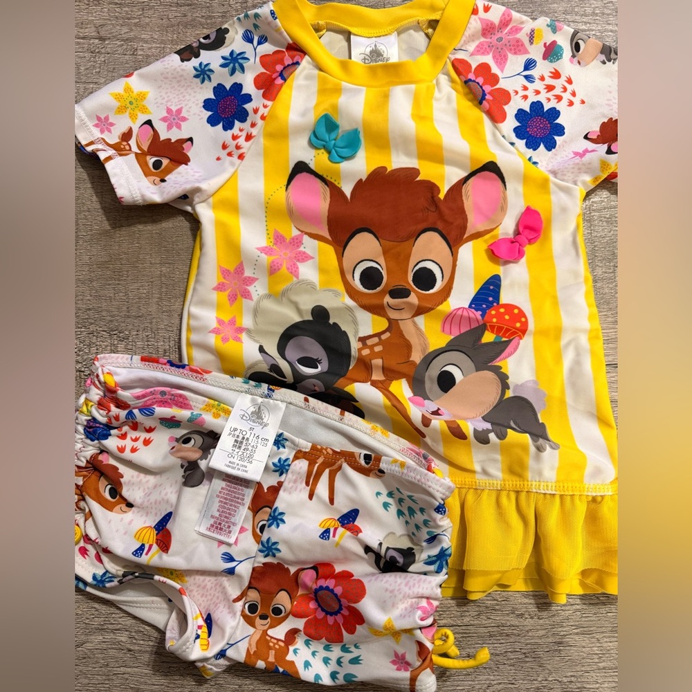 Disney Yellow and White Striped Diaper Cover Set